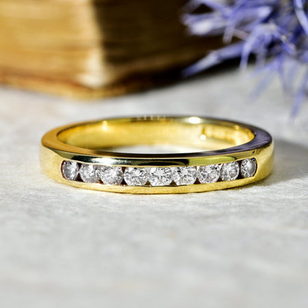 The Vintage 1999 Half Eternity Brilliant Cut Diamond Ring - Antique Jewellers