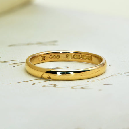 The Vintage 1928 22ct Gold Wedding Ring - Antique Jewellers
