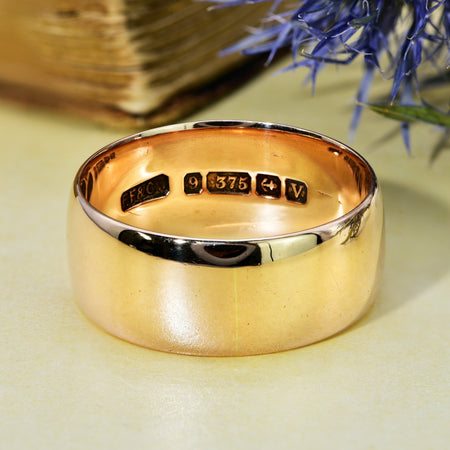 The Antique 1920 9ct Rose Gold D-Shaped Wedding Ring - Antique Jewellers