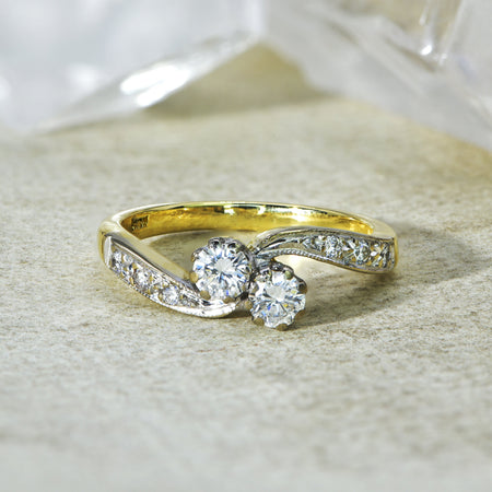 The Vintage 1987 Toi Et Moi Brilliant Cut Diamond Ring - Antique Jewellers