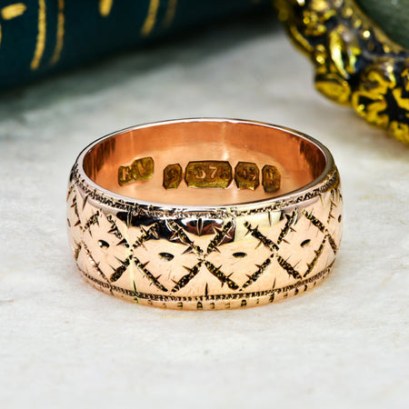 The Antique Victorian 1890 Ornate Wedding Ring - Antique Jewellers