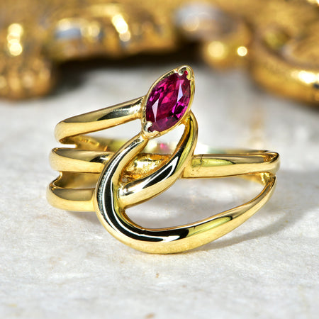 The Contemporary Ruby Snake Ring - Antique Jewellers