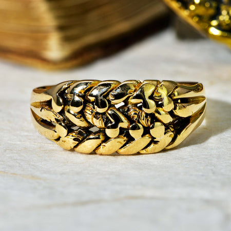 The Antique 1899 Victorian 18ct Gold Keeper Ring - Antique Jewellers