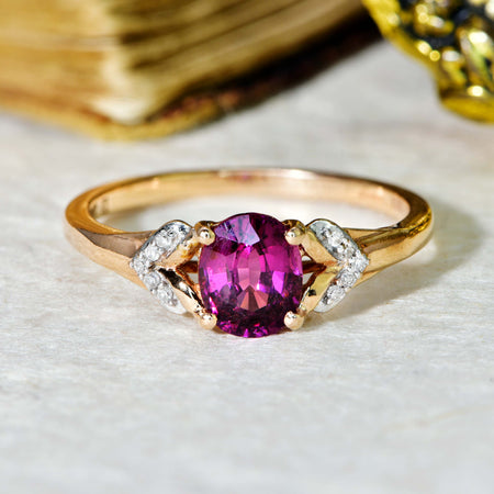 The Contemporary Pink Tourmaline Diamond Hearts Ring - Antique Jewellers