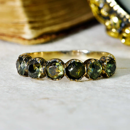 The Antique Early Victorian Dark Green Gemstone Ring - Antique Jewellers