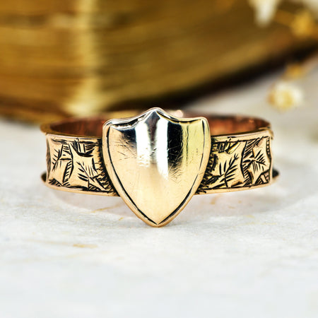The Antique 1900 Shield Memorial Signet Ring - Antique Jewellers