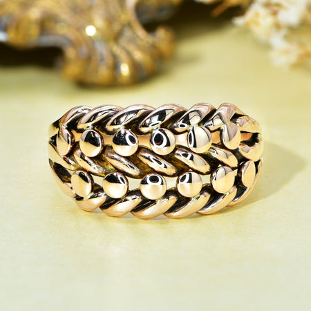 The Antique Edwardian 1910 Rose Gold Keeper Ring - Antique Jewellers