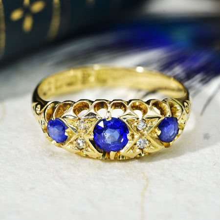 The Antique 1911 Sapphire and Single Cut Diamond Ring - Antique Jewellers