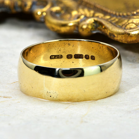 The Vintage 1975 Wide 9ct Gold Wedding Ring - Antique Jewellers