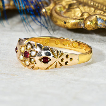 The Antique Victorian 1871 Split Pearl Ring - Antique Jewellers