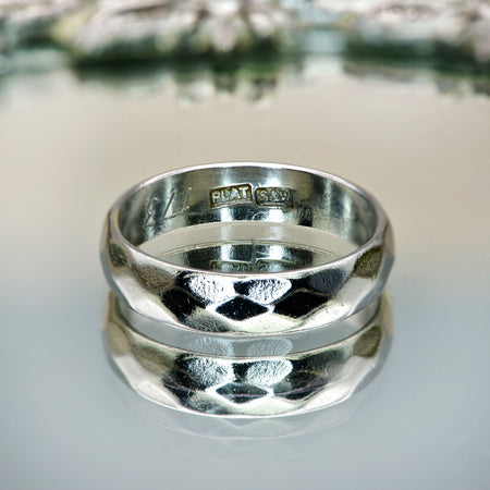 The Vintage Textured Platinum Wedding Ring - Antique Jewellers