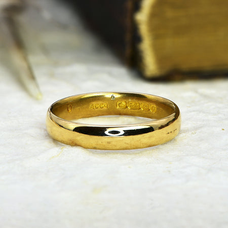 The Art Deco Era 1923 22ct Gold Wedding Ring - Antique Jewellers