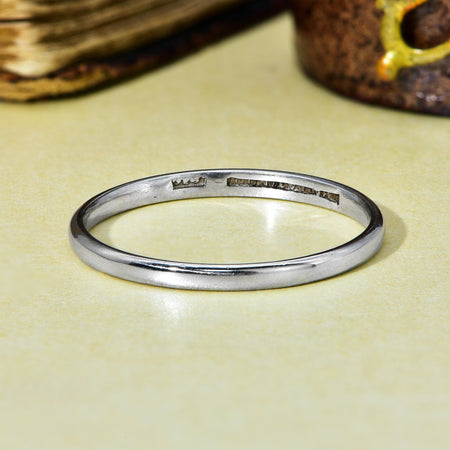 The Vintage Light & Slim Wedding Ring - Antique Jewellers