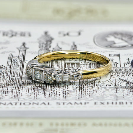 The Antique Art Deco Geometric Single Cut Diamond Ring - Antique Jewellers