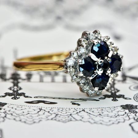 The Vintage 1975 Five Sapphire and Diamond Ring - Antique Jewellers