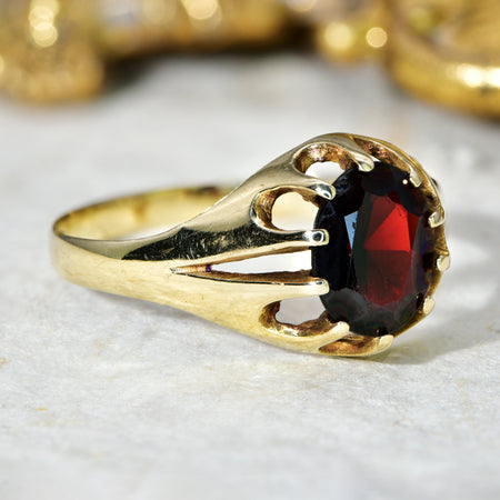 The Vintage 1990 Garnet Chunky Claw Ring - Antique Jewellers