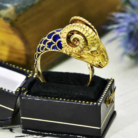 [DO NOT LIST] The Vintage Etruscan Form Rams Head Ring - Antique Jewellers