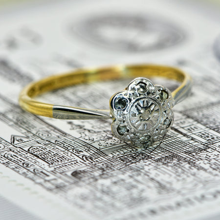 The Vintage Mid 20th Century Daisy Diamond Ring - Antique Jewellers