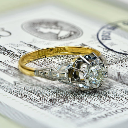 The Vintage Elevated Old Mine Cut Diamond Solitaire Ring - Antique Jewellers