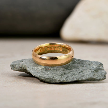 The Antique Victorian Birmingham 1890 22ct Gold Wedding Band - Antique Jewellers