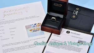 A beautiful antique ring with certificates and reports
