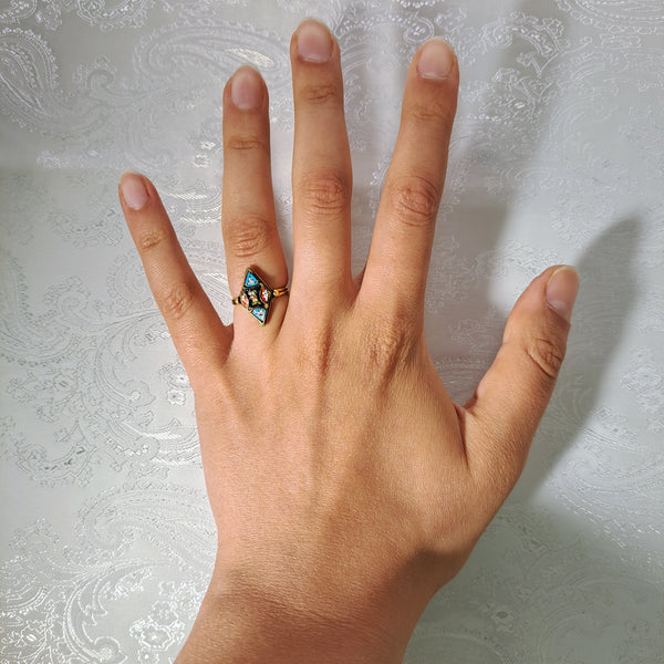 The Antique Micro Mosaic Boho Ring - Antique Jewellers