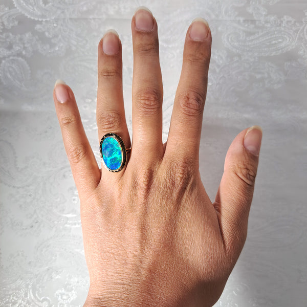 The Vintage Black Opal Enchanting Ring - Antique Jewellers