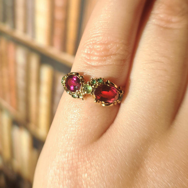 The Antique Amethyst and Emerald Romantic Ring - Antique Jewellers
