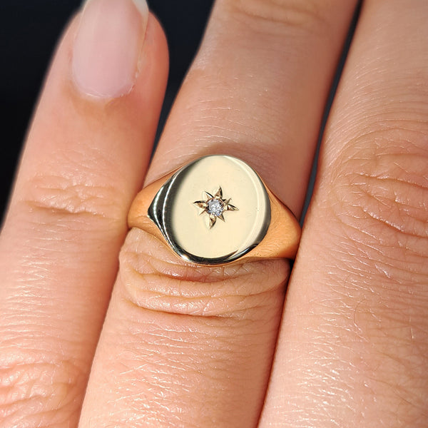 The Vintage 1979 Diamond Star Signet Ring