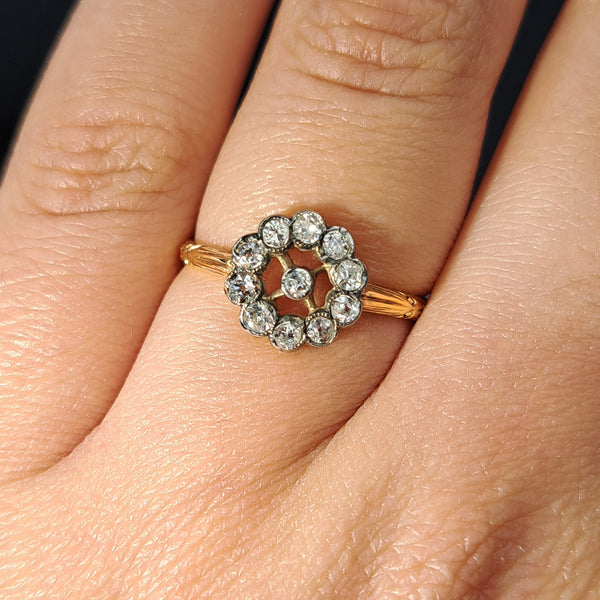 The Antique Eight Cut Diamond Daisy Cluster