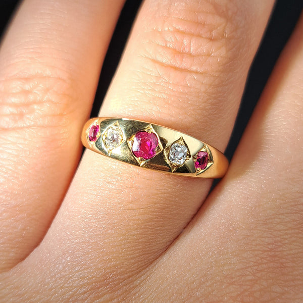 The Antique 1877 Ruby and Old Cut Diamond Classic Ring