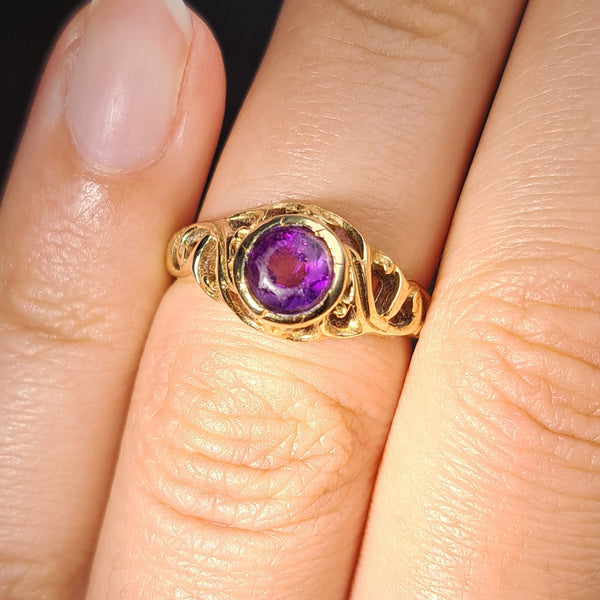 The Vintage 1975 Amethyst Filigree Ring