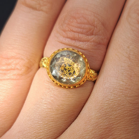 The Ancient 17th Century Memento Mori Gold Thread Cherub Ring