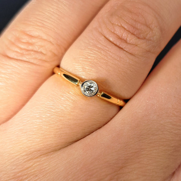 The Antique 1914 Solitaire Brilliant Cut Diamond Dainty Ring