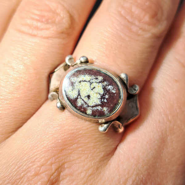 The Ancient 1601 Renaissance Silver Memento Mori Portrait Ring