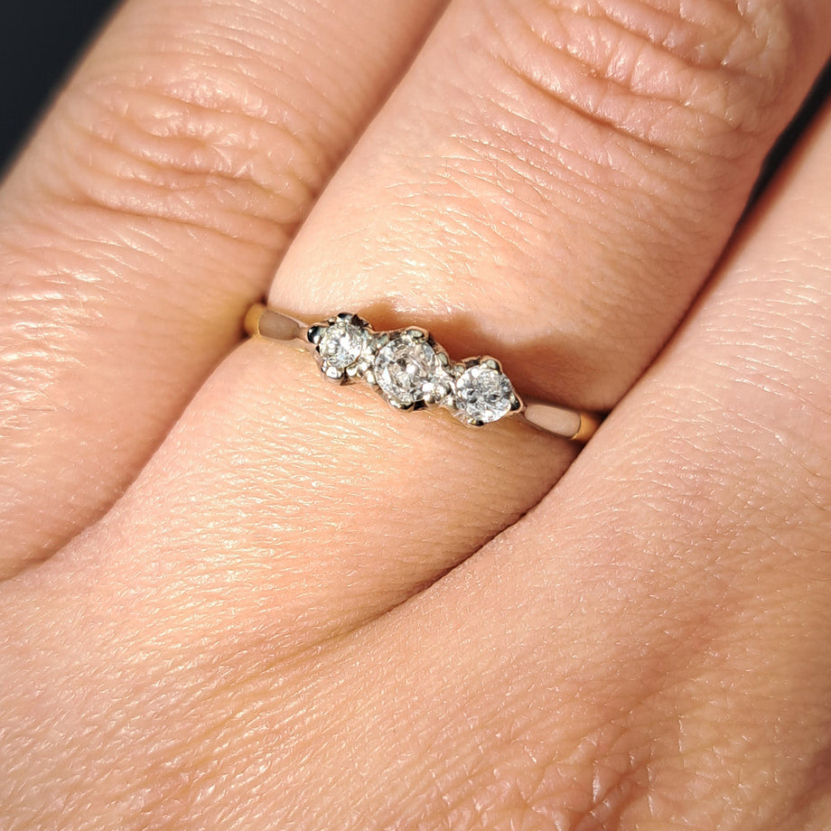 The Vintage Three Diamond Classic Ring