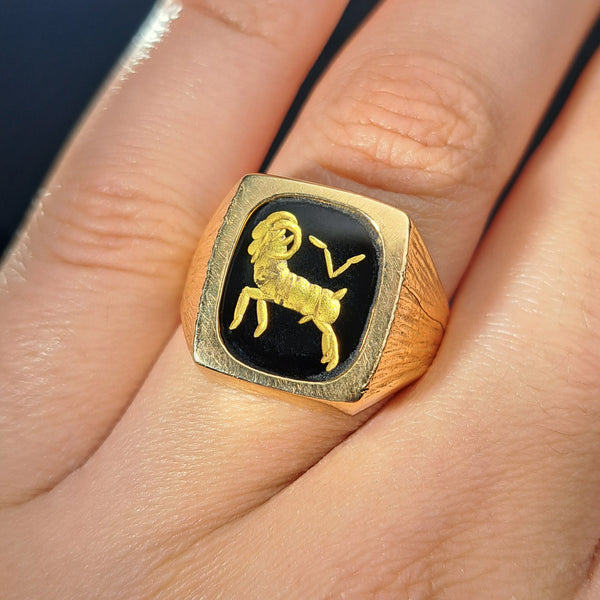 The Vintage 1983 Aries Signet Ring