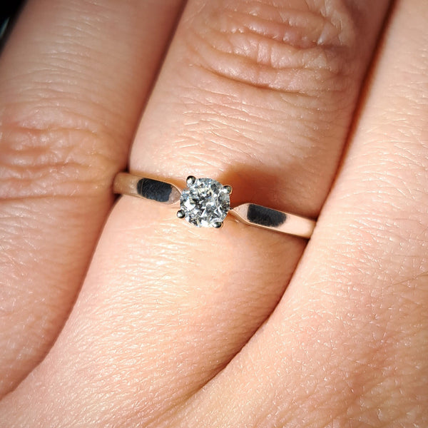 The Vintage Brilliant Cut Diamond Solitaire Petite Ring