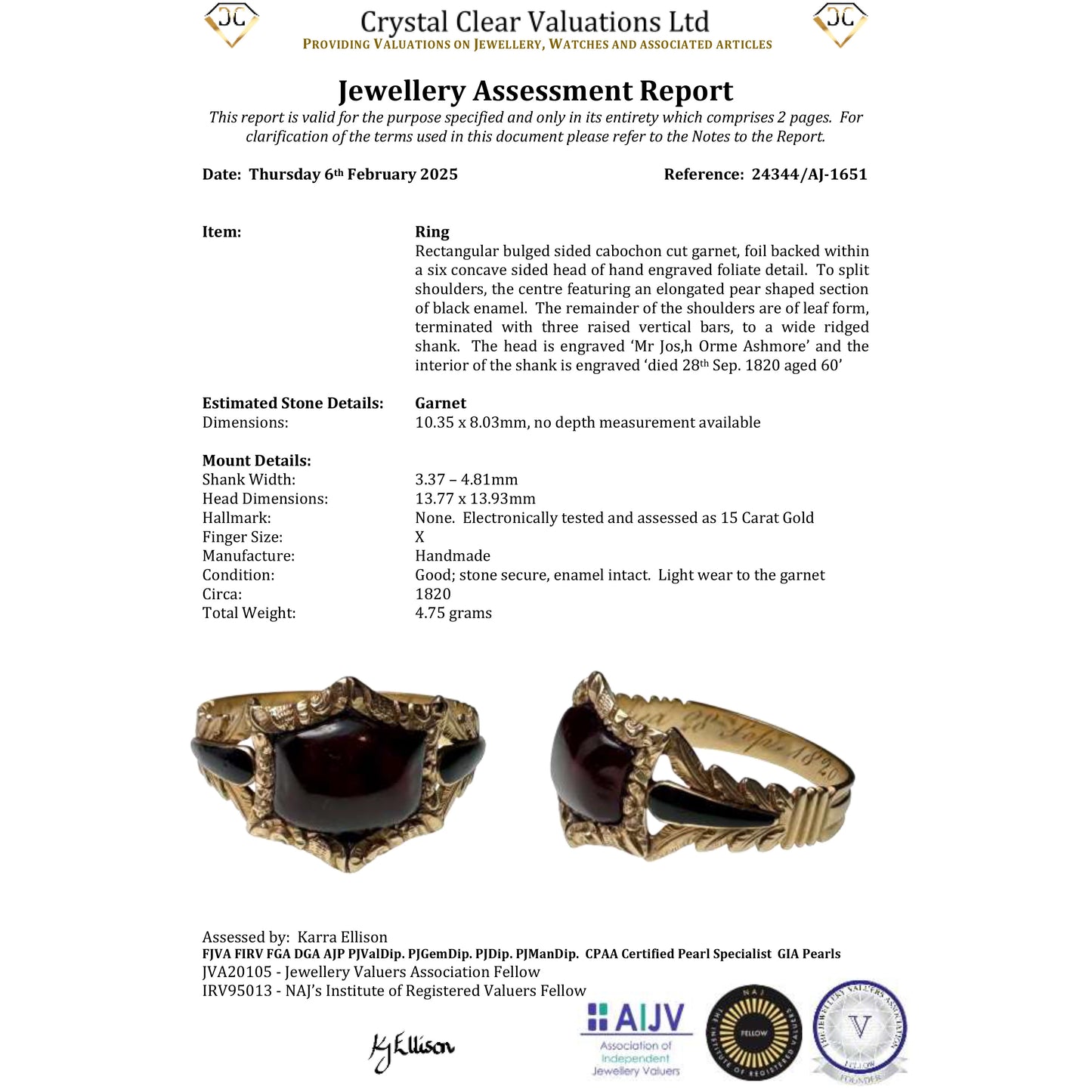 The Antique Georgian 1820 Garnet Cabochon Foliate Mourning Ring