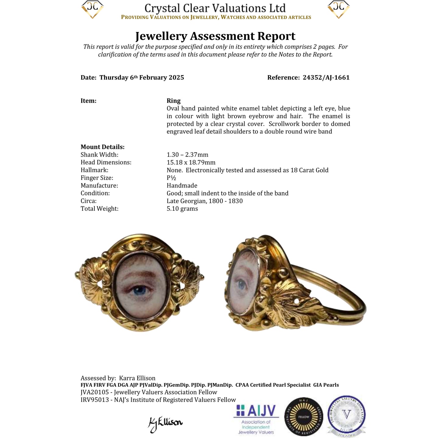 The Antique Georgian Lover's Eye Ring