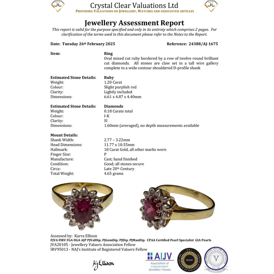 The Vintage Ruby and Diamond Cluster Ring