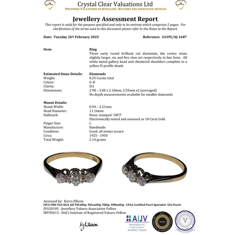 The Vintage Brilliant Cut Diamond Trio Classic Ring