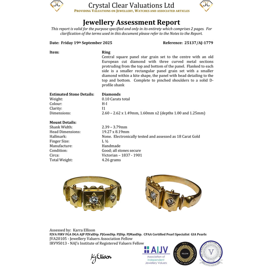 The Antique Victorian Three Star Set Diamond Ring