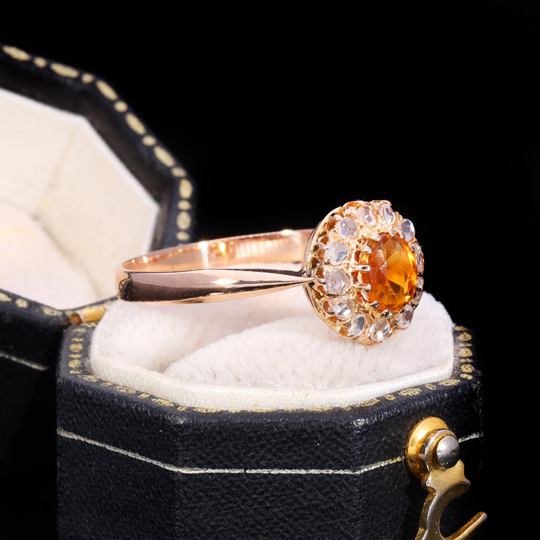 The Antique Citrine And Diamond Cluster Ring