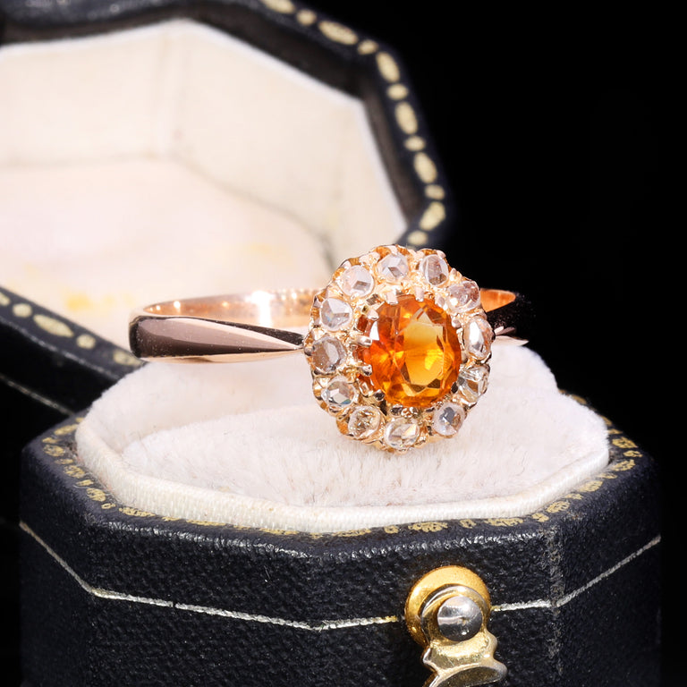 The Antique Citrine And Diamond Cluster Ring