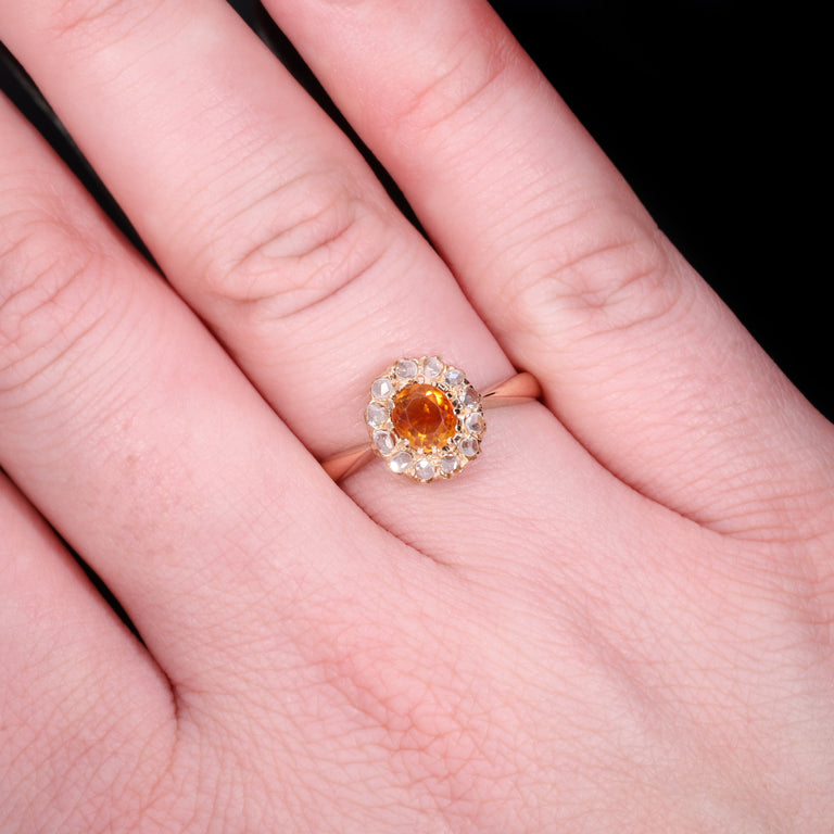 The Antique Citrine And Diamond Cluster Ring
