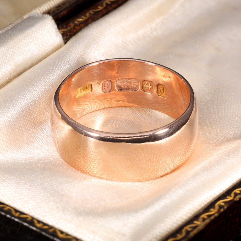 The Antique 1903 9ct Rose Gold D-Shaped Wedding Ring