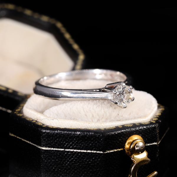 The Vintage 1998 Brilliant Diamond Solitaire Platinum Ring