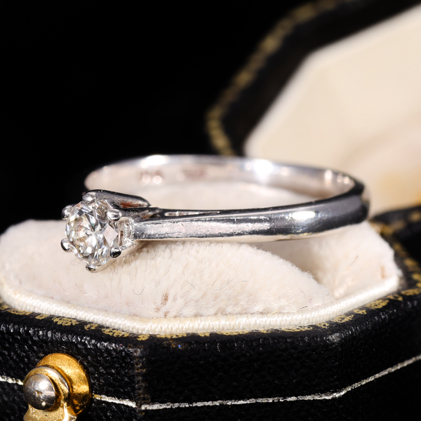 The Vintage 1998 Brilliant Diamond Solitaire Platinum Ring