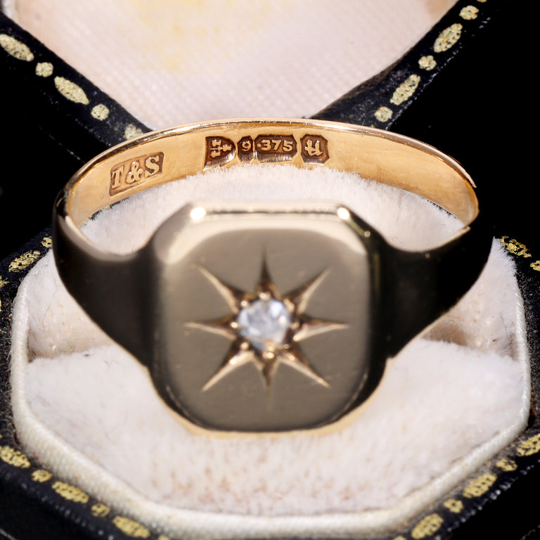 The Vintage 1945 Rose Cut Diamond Star Signet Ring